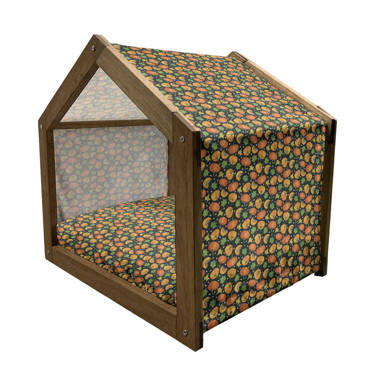 Bless international Ambesonne Autumn Wooden Pet House Season Camp